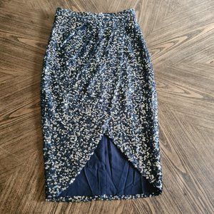 Eliza J Faux Wrap Sequin Skirt - size 2